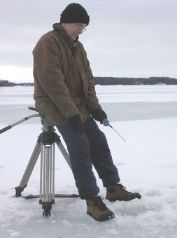 Antero's 3000 euro camerastativ is probably the most expensive icefishing chair in Finland