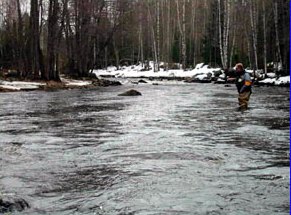 Iiro is working in the main stream. Photo JaniO